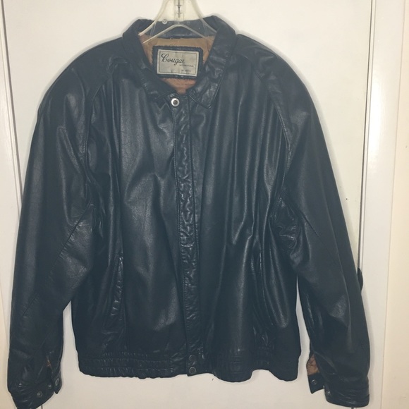COUGAR INTERNATIONAL Leather Bomber Jacket - Picture 2 of 7